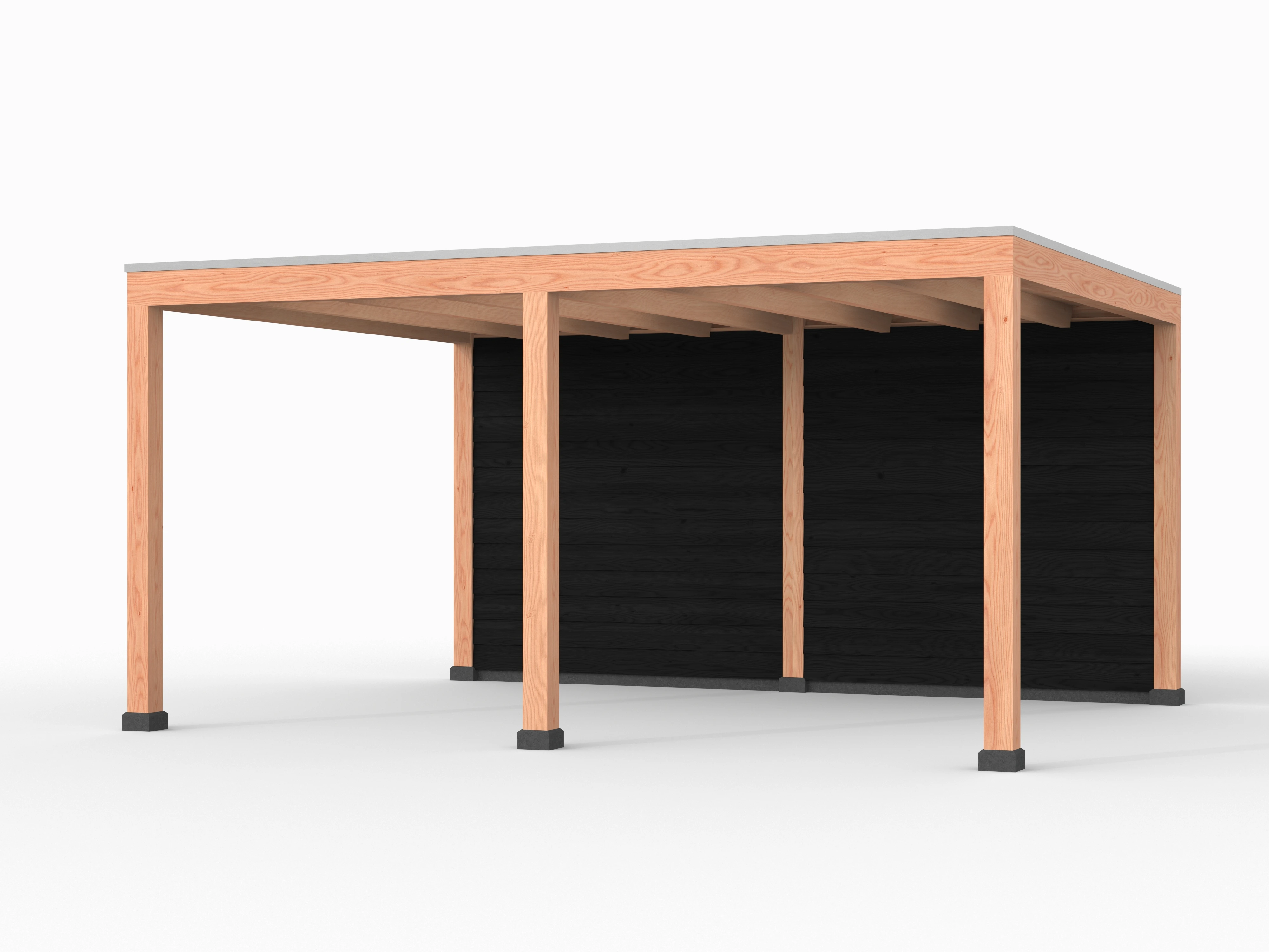 Douglas overkapping, 500 x 400, met achterwand, Westwood Elegant zwart - Afbeelding 1